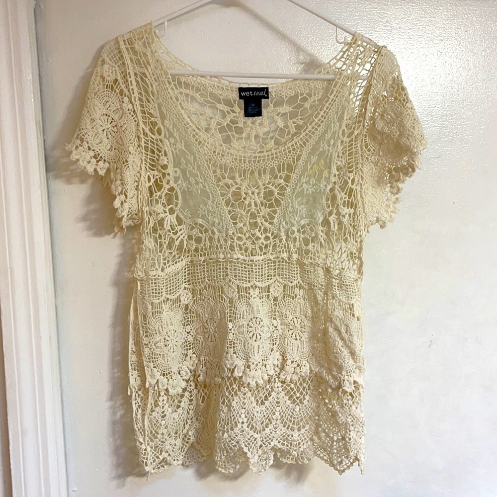 Wet Seal Crochet Top Size XS